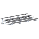 Jaypro Sports Bleacher - 4 Row - Tip & Roll, Single Foot Plank, Powder Coated - 21' L (BLCH - 421TRGPC) - SchoolOutlet