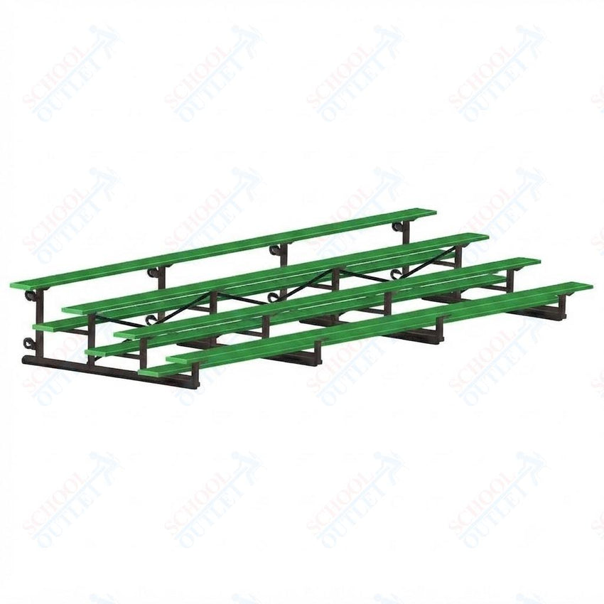 Jaypro Sports Bleacher - 4 Row - Tip & Roll, Single Foot Plank, Powder Coated - 21' L (BLCH-421TRGPC) - SchoolOutlet