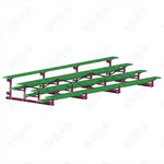 Jaypro Sports Bleacher - 4 Row - Tip & Roll, Single Foot Plank, Powder Coated - 21' L (BLCH-421TRGPC) - SchoolOutlet