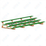 Jaypro Sports Bleacher - 4 Row - Tip & Roll, Single Foot Plank, Powder Coated - 21' L (BLCH-421TRGPC) - SchoolOutlet