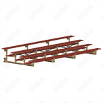 Jaypro Sports Bleacher - 4 Row - Tip & Roll, Single Foot Plank, Powder Coated - 21' L (BLCH-421TRGPC) - SchoolOutlet