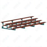 Jaypro Sports Bleacher - 4 Row - Tip & Roll, Single Foot Plank, Powder Coated - 21' L (BLCH-421TRGPC) - SchoolOutlet