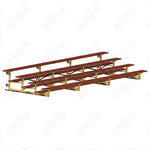 Jaypro Sports Bleacher - 4 Row - Tip & Roll, Single Foot Plank, Powder Coated - 21' L (BLCH-421TRGPC) - SchoolOutlet
