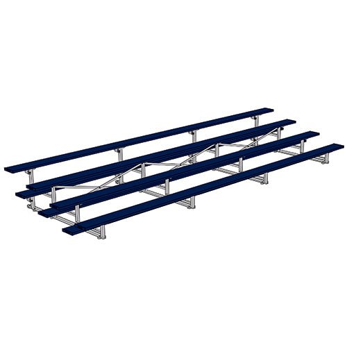 Jaypro Sports Bleacher - 4 Row - Tip & Roll, Single Foot Plank, Powder Coated - 21' L (BLCH - 421TRGPC) - SchoolOutlet