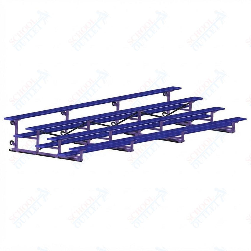 Jaypro Sports Bleacher - 4 Row - Tip & Roll, Single Foot Plank, Powder Coated - 21' L (BLCH-421TRGPC) - SchoolOutlet