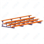 Jaypro Sports Bleacher - 4 Row - Tip & Roll, Single Foot Plank, Powder Coated - 21' L (BLCH-421TRGPC) - SchoolOutlet