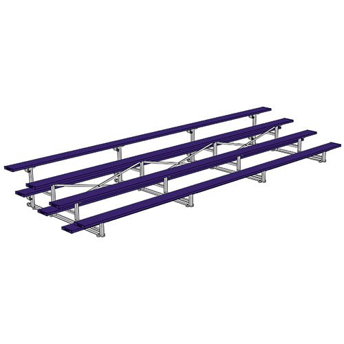 Jaypro Sports Bleacher - 4 Row - Tip & Roll, Single Foot Plank, Powder Coated - 21' L (BLCH - 421TRGPC) - SchoolOutlet