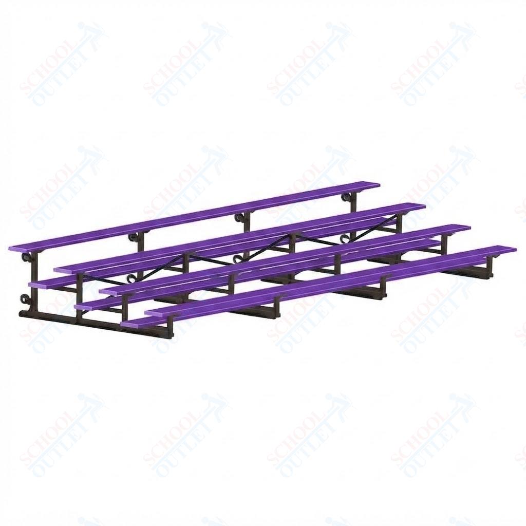Jaypro Sports Bleacher - 4 Row - Tip & Roll, Single Foot Plank, Powder Coated - 21' L (BLCH-421TRGPC) - SchoolOutlet