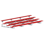 Jaypro Sports Bleacher - 4 Row - Tip & Roll, Single Foot Plank, Powder Coated - 21' L (BLCH - 421TRGPC) - SchoolOutlet