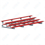 Jaypro Sports Bleacher - 4 Row - Tip & Roll, Single Foot Plank, Powder Coated - 21' L (BLCH-421TRGPC) - SchoolOutlet