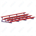 Jaypro Sports Bleacher - 4 Row - Tip & Roll, Single Foot Plank, Powder Coated - 21' L (BLCH-421TRGPC) - SchoolOutlet