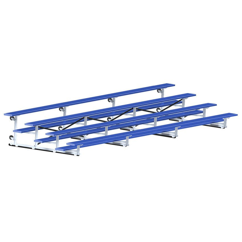 Jaypro Sports Bleacher - 4 Row - Tip & Roll, Single Foot Plank, Powder Coated - 21' L (BLCH - 421TRGPC) - SchoolOutlet