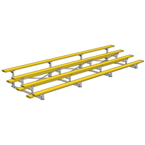 Jaypro Sports Bleacher - 4 Row - Tip & Roll, Single Foot Plank, Powder Coated - 21' L (BLCH - 421TRGPC) - SchoolOutlet
