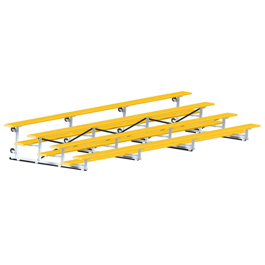 Jaypro Sports Bleacher - 4 Row - Tip & Roll, Single Foot Plank, Powder Coated - 21' L (BLCH - 421TRGPC) - SchoolOutlet