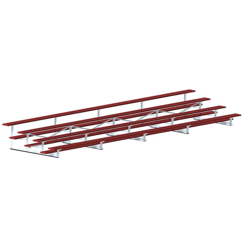 Jaypro Sports Bleacher - 4 Row - Single Foot Plank, All Aluminum Bleachers, Powder Coated - 27' L (BLCH - 427ALPC) - SchoolOutlet