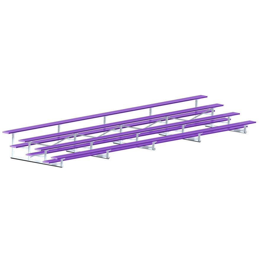 Jaypro Sports Bleacher - 4 Row - Single Foot Plank, All Aluminum Bleachers, Powder Coated - 27' L (BLCH - 427ALPC) - SchoolOutlet