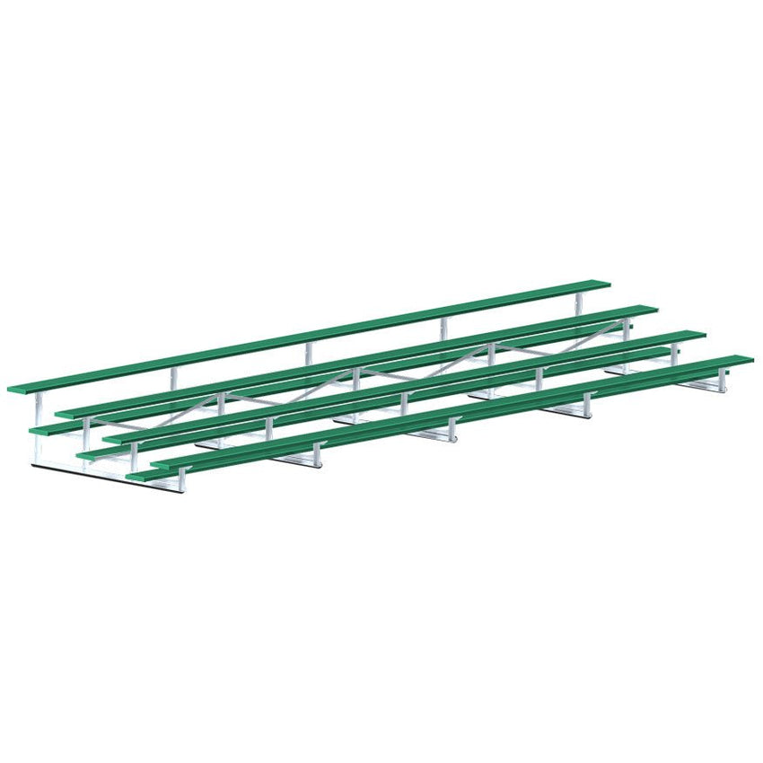 Jaypro Sports Bleacher - 4 Row - Single Foot Plank, Aluminum & Steel Bleachers, Powder Coated - 27' L (BLCH - 427PC) - SchoolOutlet
