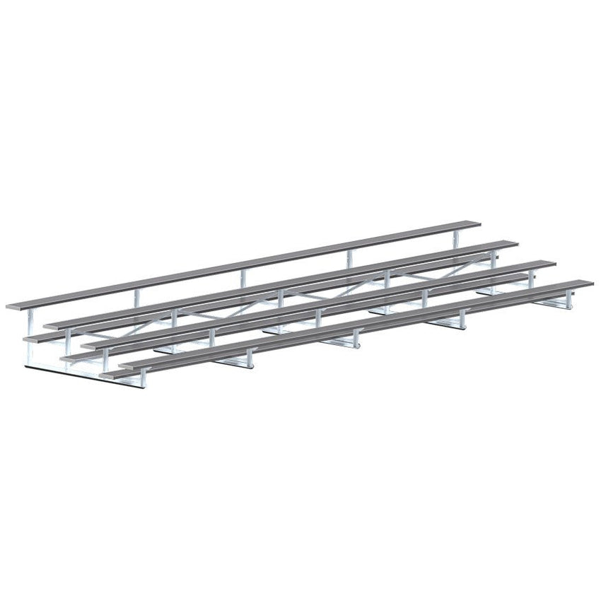 Jaypro Sports Bleacher - 4 Row - Single Foot Plank, Aluminum & Steel Bleachers, Powder Coated - 27' L (BLCH - 427PC) - SchoolOutlet