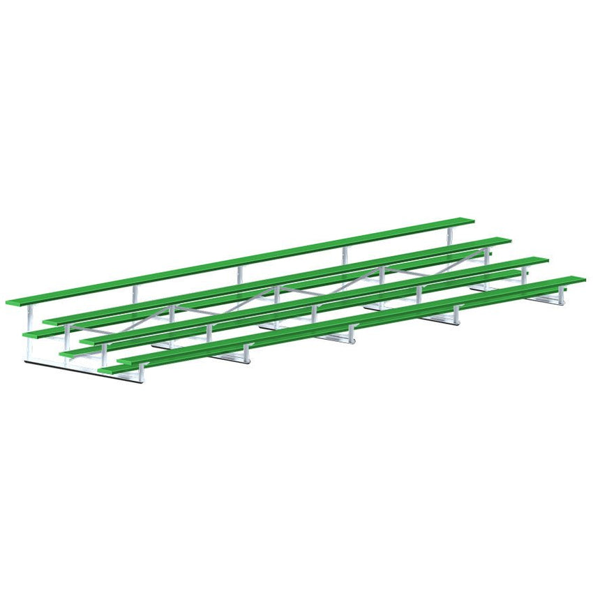 Jaypro Sports Bleacher - 4 Row - Single Foot Plank, Aluminum & Steel Bleachers, Powder Coated - 27' L (BLCH - 427PC) - SchoolOutlet