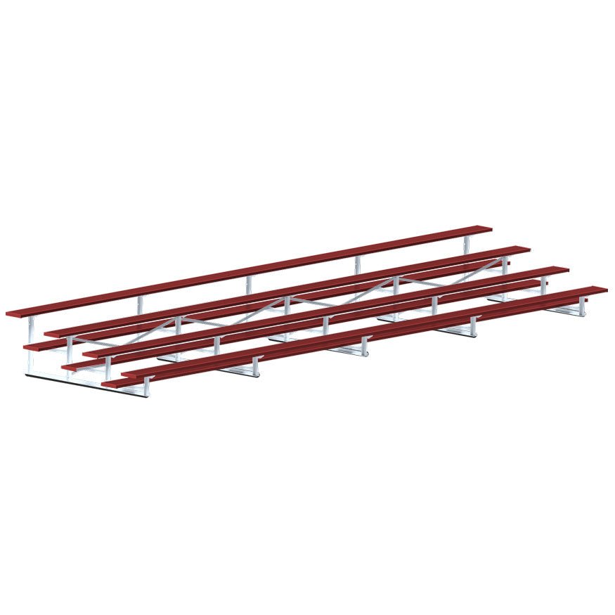 Jaypro Sports Bleacher - 4 Row - Single Foot Plank, Aluminum & Steel Bleachers, Powder Coated - 27' L (BLCH - 427PC) - SchoolOutlet