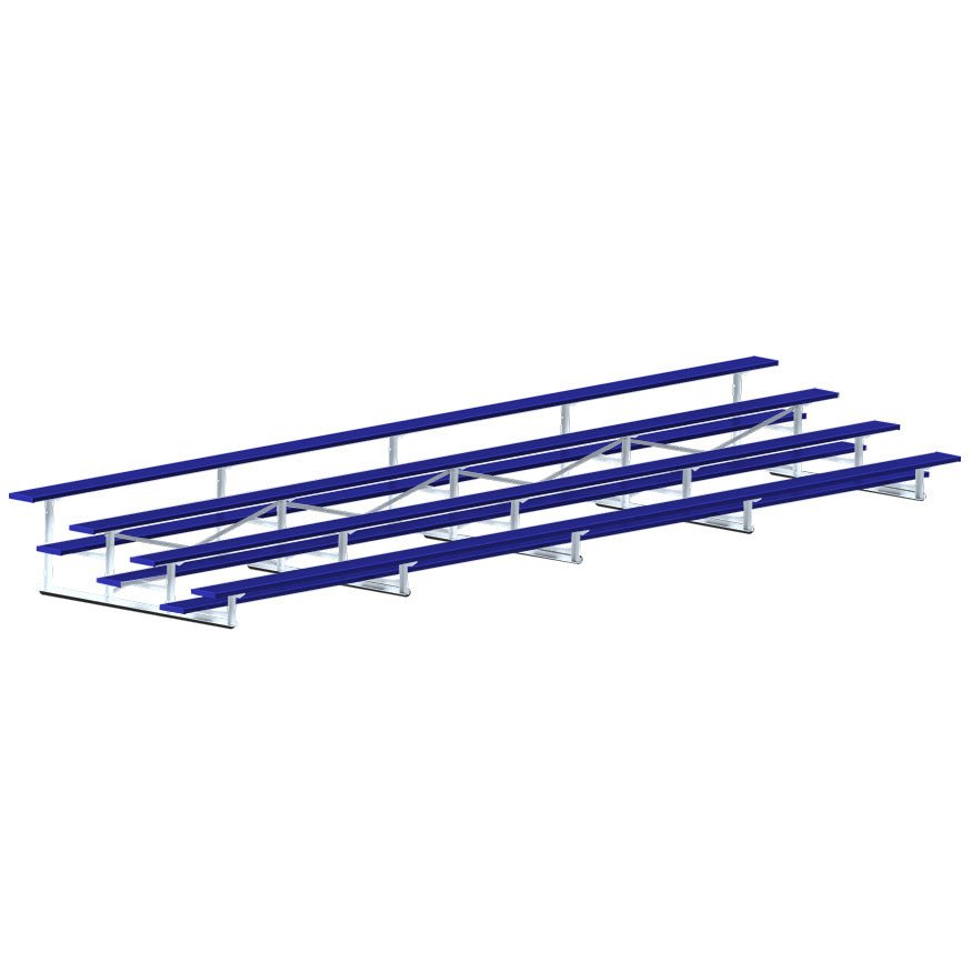 Jaypro Sports Bleacher - 4 Row - Single Foot Plank, Aluminum & Steel Bleachers, Powder Coated - 27' L (BLCH - 427PC) - SchoolOutlet