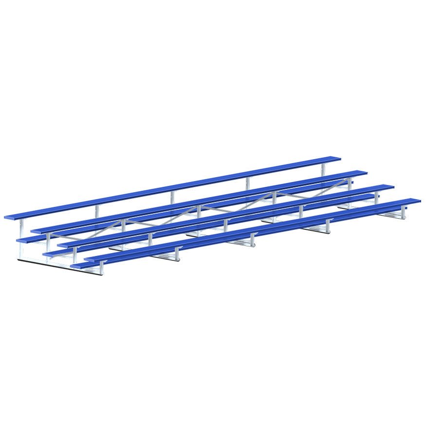 Jaypro Sports Bleacher - 4 Row - Single Foot Plank, Aluminum & Steel Bleachers, Powder Coated - 27' L (BLCH - 427PC) - SchoolOutlet