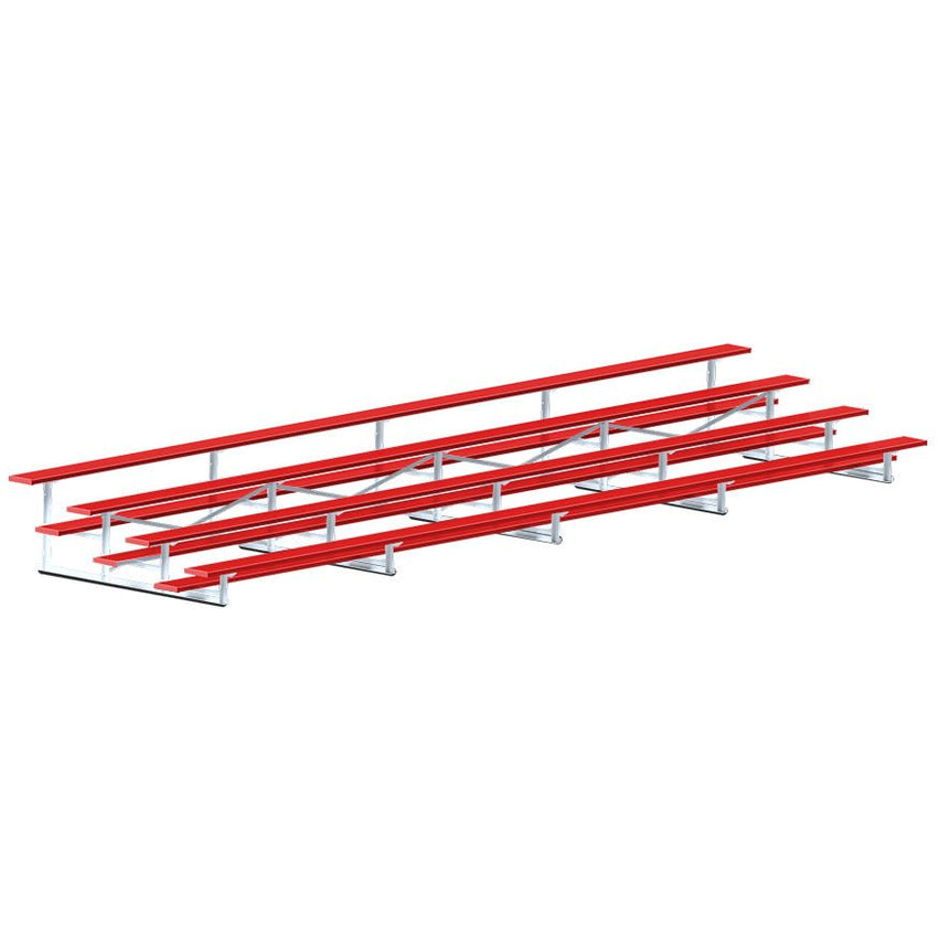 Jaypro Sports Bleacher - 4 Row - Single Foot Plank, Aluminum & Steel Bleachers, Powder Coated - 27' L (BLCH - 427PC) - SchoolOutlet