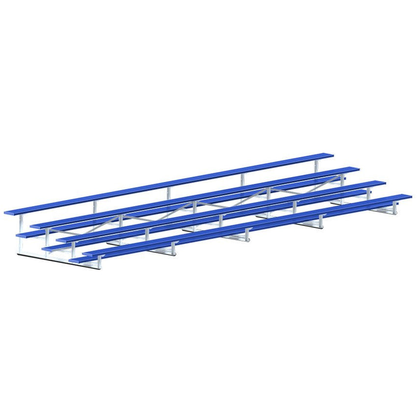 Jaypro Sports Bleacher - 4 Row - Single Foot Plank, Aluminum & Steel Bleachers, Powder Coated - 27' L (BLCH - 427PC) - SchoolOutlet