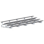 Jaypro Sports Bleacher - 4 Row - Tip & Roll, Single Foot Plank, Powder Coated - 27' L (BLCH - 427TRGPC) - SchoolOutlet