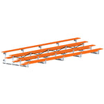 Jaypro Sports Bleacher - 4 Row - Tip & Roll, Single Foot Plank, Powder Coated - 27' L (BLCH - 427TRGPC) - SchoolOutlet