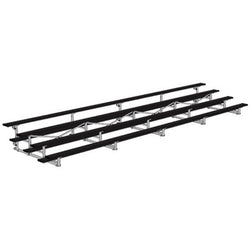 Jaypro Sports Bleacher - 4 Row - Tip & Roll, Single Foot Plank, Powder Coated - 27' L (BLCH-427TRGPC)