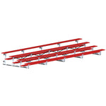 Jaypro Sports Bleacher - 4 Row - Tip & Roll, Single Foot Plank, Powder Coated - 27' L (BLCH - 427TRGPC) - SchoolOutlet