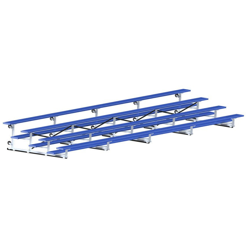 Jaypro Sports Bleacher - 4 Row - Tip & Roll, Single Foot Plank, Powder Coated - 27' L (BLCH - 427TRGPC) - SchoolOutlet