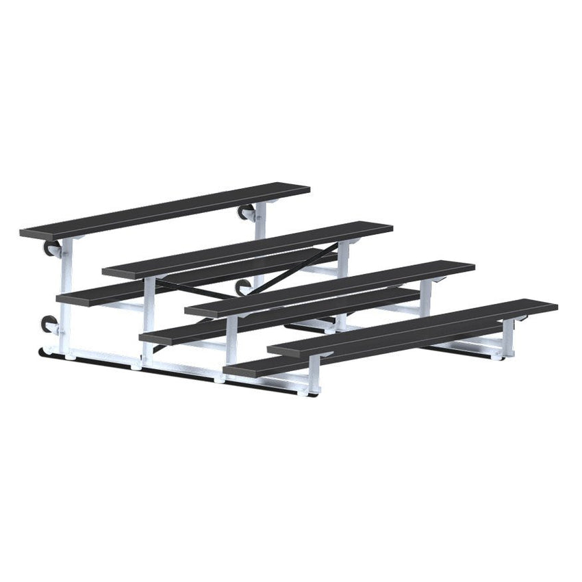 Jaypro Sports Bleacher - 4 Row - Tip & Roll, Single Foot Plank, Powder Coated - 7.5' L (BLCH - 475TRGPC) - SchoolOutlet