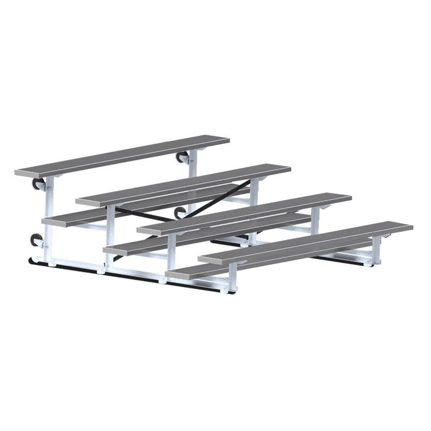 Jaypro Sports Bleacher - 4 Row - Tip & Roll, Single Foot Plank, Powder Coated - 7.5' L (BLCH - 475TRGPC) - SchoolOutlet