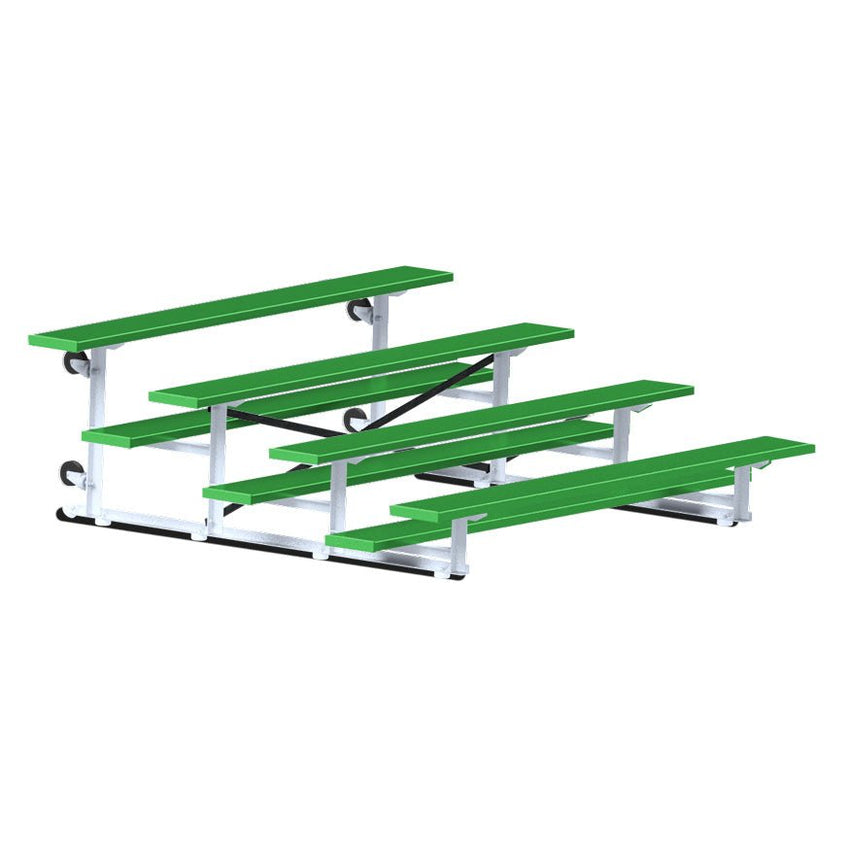 Jaypro Sports Bleacher - 4 Row - Tip & Roll, Single Foot Plank, Powder Coated - 7.5' L (BLCH - 475TRGPC) - SchoolOutlet