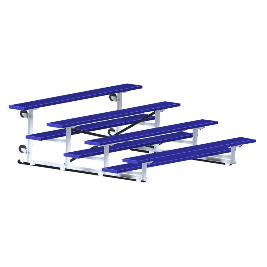 Jaypro Sports Bleacher - 4 Row - Tip & Roll, Single Foot Plank, Powder Coated - 7.5' L (BLCH - 475TRGPC) - SchoolOutlet