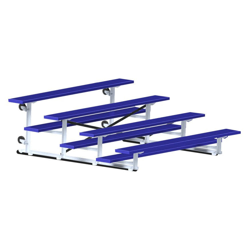 Jaypro Sports Bleacher - 4 Row - Tip & Roll, Single Foot Plank, Powder Coated - 7.5' L (BLCH - 475TRGPC) - SchoolOutlet