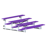 Jaypro Sports Bleacher - 4 Row - Tip & Roll, Single Foot Plank, Powder Coated - 7.5' L (BLCH - 475TRGPC) - SchoolOutlet