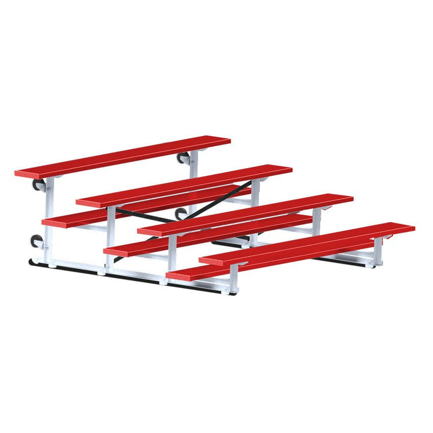 Jaypro Sports Bleacher - 4 Row - Tip & Roll, Single Foot Plank, Powder Coated - 7.5' L (BLCH - 475TRGPC) - SchoolOutlet