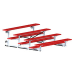 Jaypro Sports Bleacher - 4 Row - Tip & Roll, Single Foot Plank, Powder Coated - 7.5' L (BLCH - 475TRGPC) - SchoolOutlet