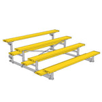 Jaypro Sports Bleacher - 4 Row - Tip & Roll, Single Foot Plank, Powder Coated - 7.5' L (BLCH - 475TRGPC) - SchoolOutlet