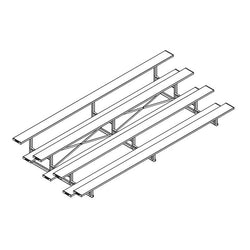 Jaypro Sports Bleacher - 4 Row - Single Foot Plank, All Aluminum Bleachers - 15' L (BLCH-4AL)