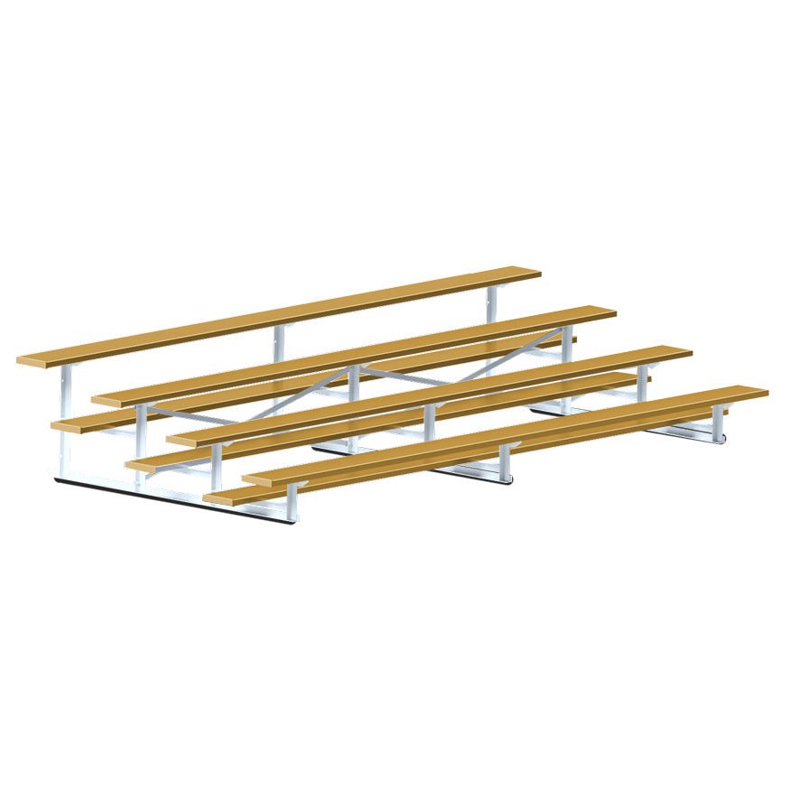 Jaypro Sports Bleacher - 4 Row - Single Foot Plank, All Aluminum Bleachers, Powder Coated - 15' L (BLCH - 4ALPC) - SchoolOutlet