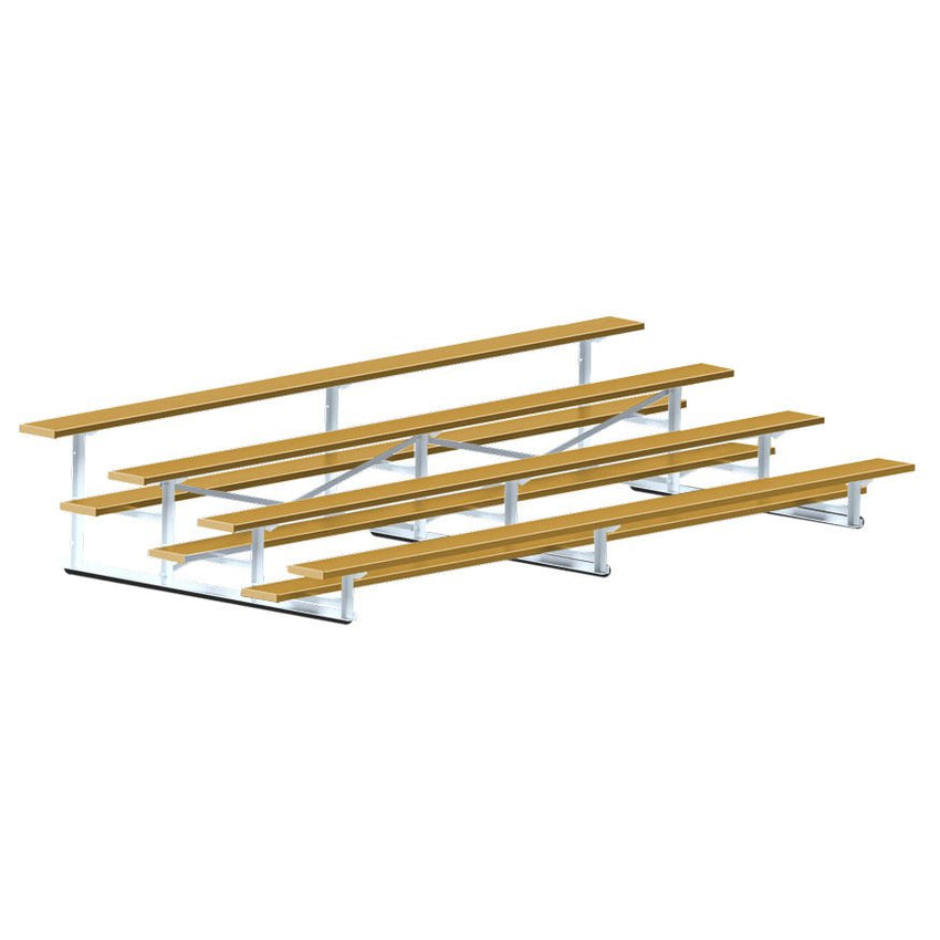 Jaypro Sports Bleacher - 4 Row - Single Foot Plank, All Aluminum Bleachers, Powder Coated - 15' L (BLCH - 4ALPC) - SchoolOutlet