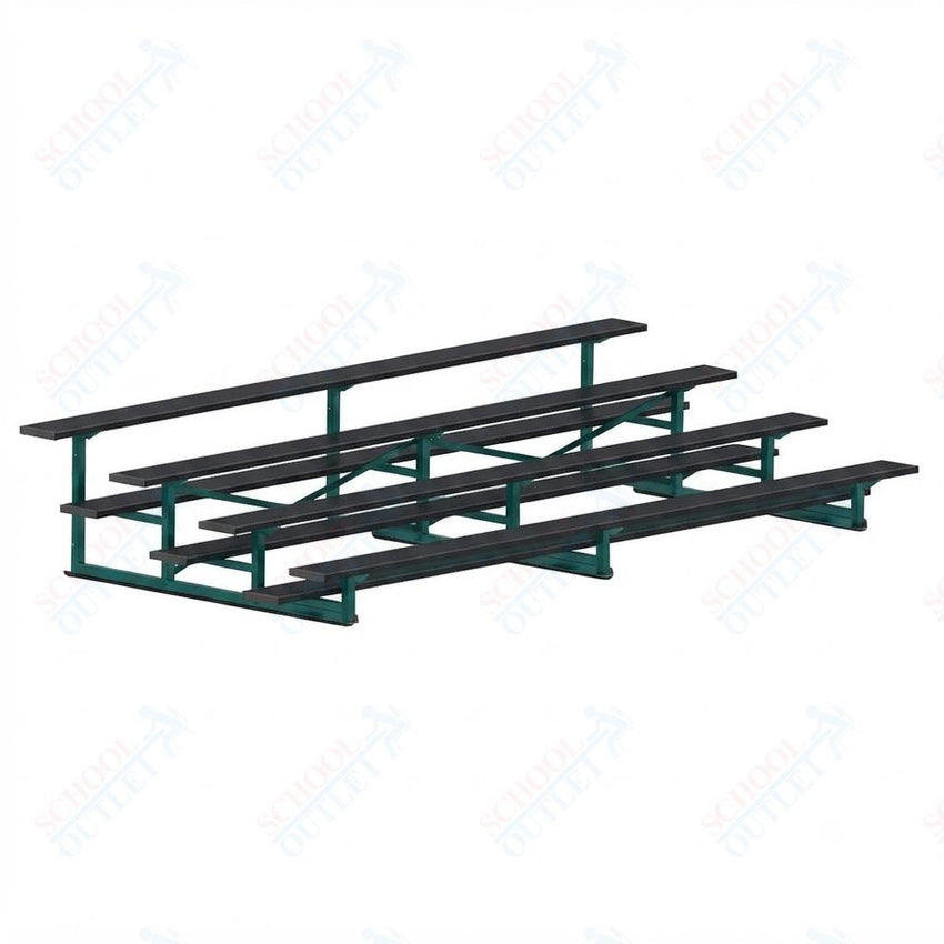 Jaypro Sports Bleacher - 4 Row - Single Foot Plank, Aluminum & Steel Bleachers, Powder Coated - 15' L (BLCH-4PC) - SchoolOutlet