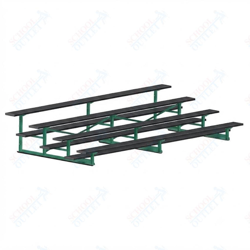 Jaypro Sports Bleacher - 4 Row - Single Foot Plank, Aluminum & Steel Bleachers, Powder Coated - 15' L (BLCH-4PC) - SchoolOutlet