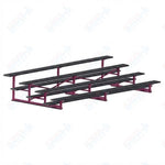 Jaypro Sports Bleacher - 4 Row - Single Foot Plank, Aluminum & Steel Bleachers, Powder Coated - 15' L (BLCH-4PC) - SchoolOutlet