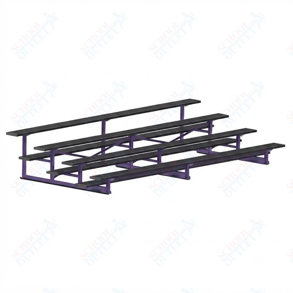 Jaypro Sports Bleacher - 4 Row - Single Foot Plank, Aluminum & Steel Bleachers, Powder Coated - 15' L (BLCH-4PC) - SchoolOutlet