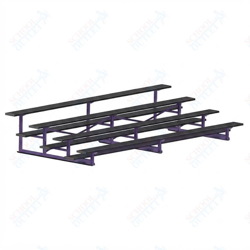 Jaypro Sports Bleacher - 4 Row - Single Foot Plank, Aluminum & Steel Bleachers, Powder Coated - 15' L (BLCH-4PC) - SchoolOutlet